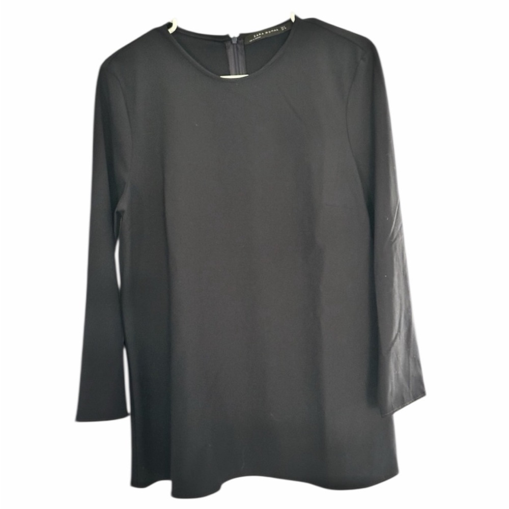 Zara Woman Black Blouse with Long Sleeves 
Size Medium - Pre-Loved
